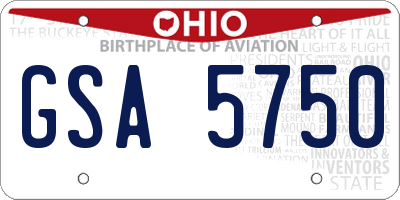 OH license plate GSA5750