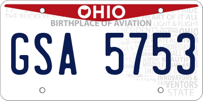 OH license plate GSA5753