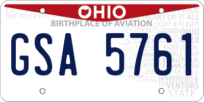 OH license plate GSA5761