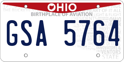 OH license plate GSA5764