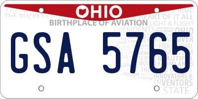 OH license plate GSA5765