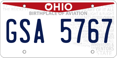 OH license plate GSA5767