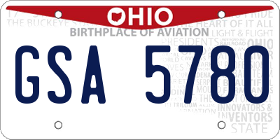 OH license plate GSA5780