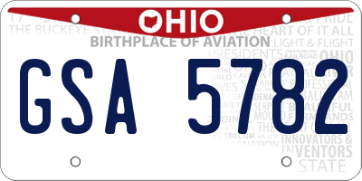OH license plate GSA5782