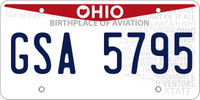 OH license plate GSA5795
