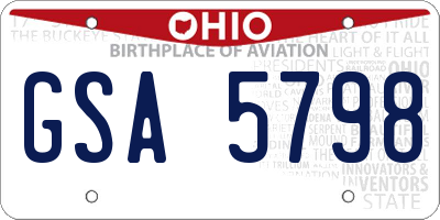OH license plate GSA5798