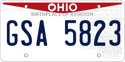 OH license plate GSA5823