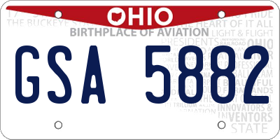 OH license plate GSA5882