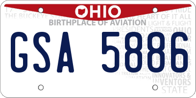 OH license plate GSA5886