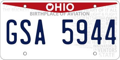 OH license plate GSA5944