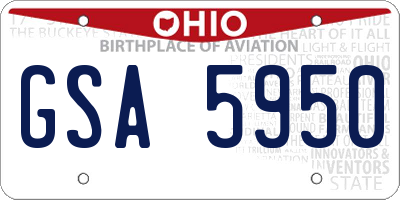 OH license plate GSA5950