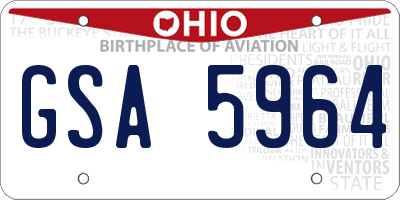 OH license plate GSA5964