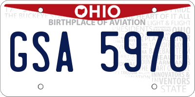 OH license plate GSA5970