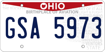 OH license plate GSA5973