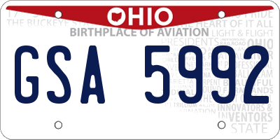 OH license plate GSA5992