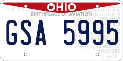 OH license plate GSA5995