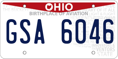 OH license plate GSA6046