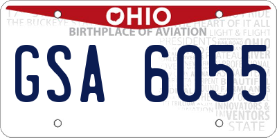 OH license plate GSA6055