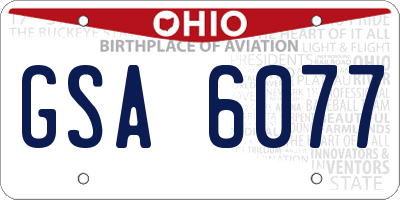 OH license plate GSA6077