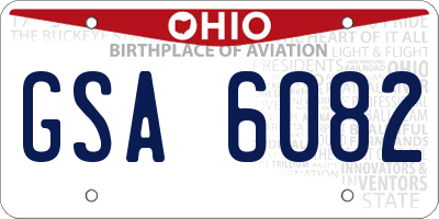 OH license plate GSA6082