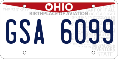 OH license plate GSA6099