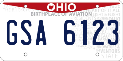 OH license plate GSA6123