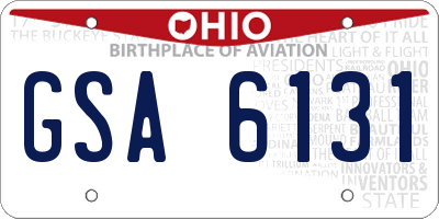 OH license plate GSA6131