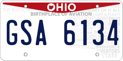 OH license plate GSA6134