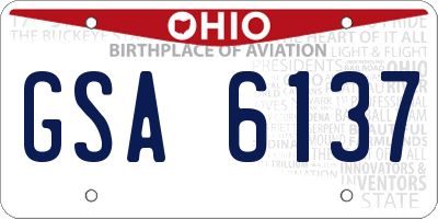 OH license plate GSA6137