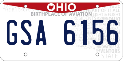 OH license plate GSA6156