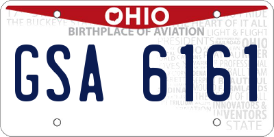 OH license plate GSA6161