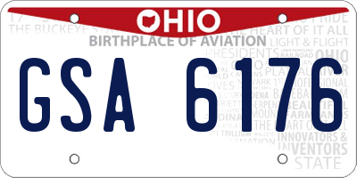 OH license plate GSA6176