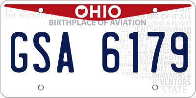 OH license plate GSA6179