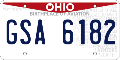 OH license plate GSA6182