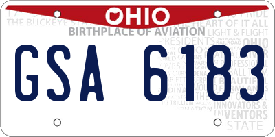 OH license plate GSA6183