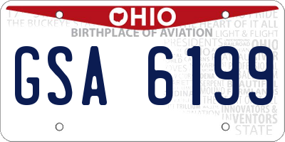 OH license plate GSA6199