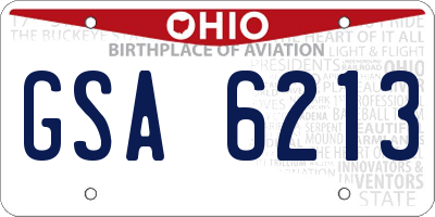 OH license plate GSA6213