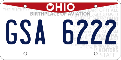OH license plate GSA6222