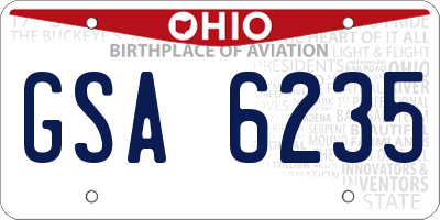 OH license plate GSA6235
