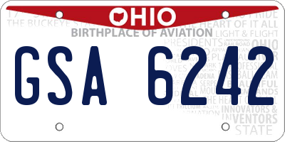 OH license plate GSA6242
