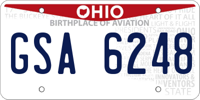 OH license plate GSA6248