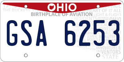 OH license plate GSA6253