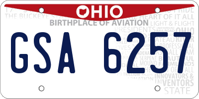 OH license plate GSA6257