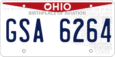 OH license plate GSA6264