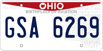 OH license plate GSA6269