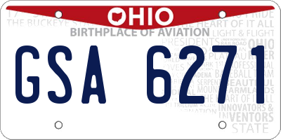 OH license plate GSA6271