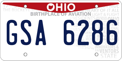 OH license plate GSA6286