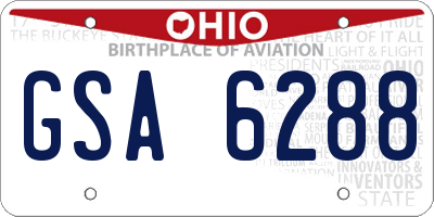 OH license plate GSA6288