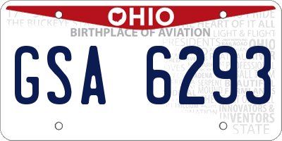 OH license plate GSA6293