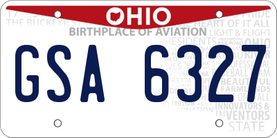 OH license plate GSA6327